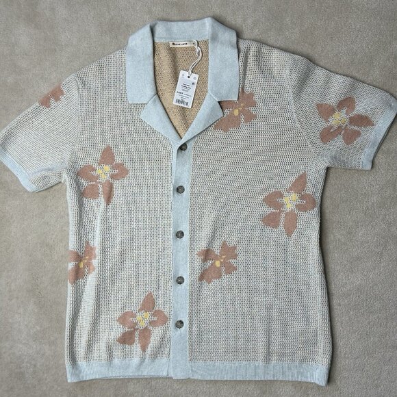 Marine Layer Asher Sweater Shirt Men’s Medium Knit Button Up Resort - Picture 2 of 6